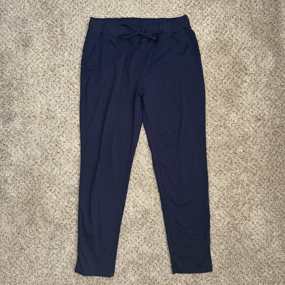 Yogipace navy blue joggers elastic waist pants yoga activewear medium ankle 7/8 - Picture 1 of 6